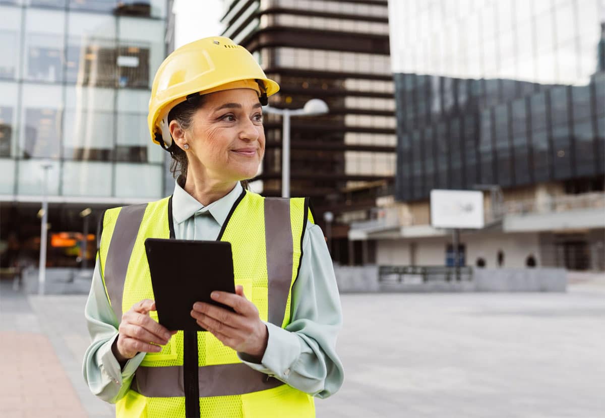 Engineer With Tablet At Business Center