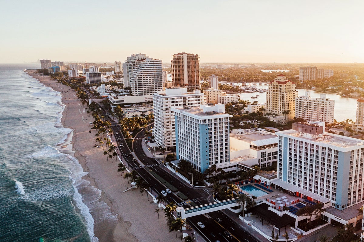 Aerial view of Ft Lauderdale Beach
