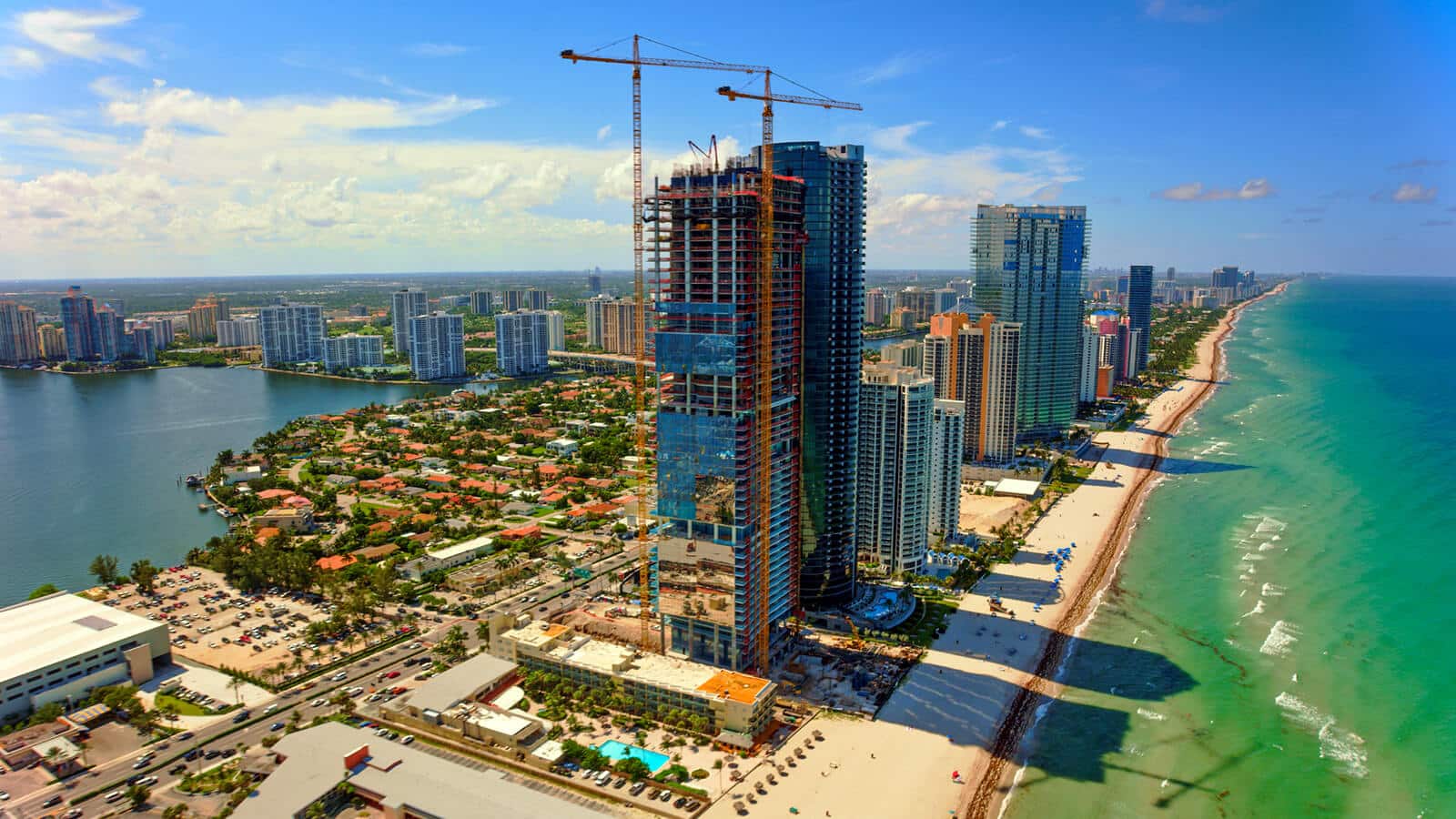 Aerial view of Isles Beach construction