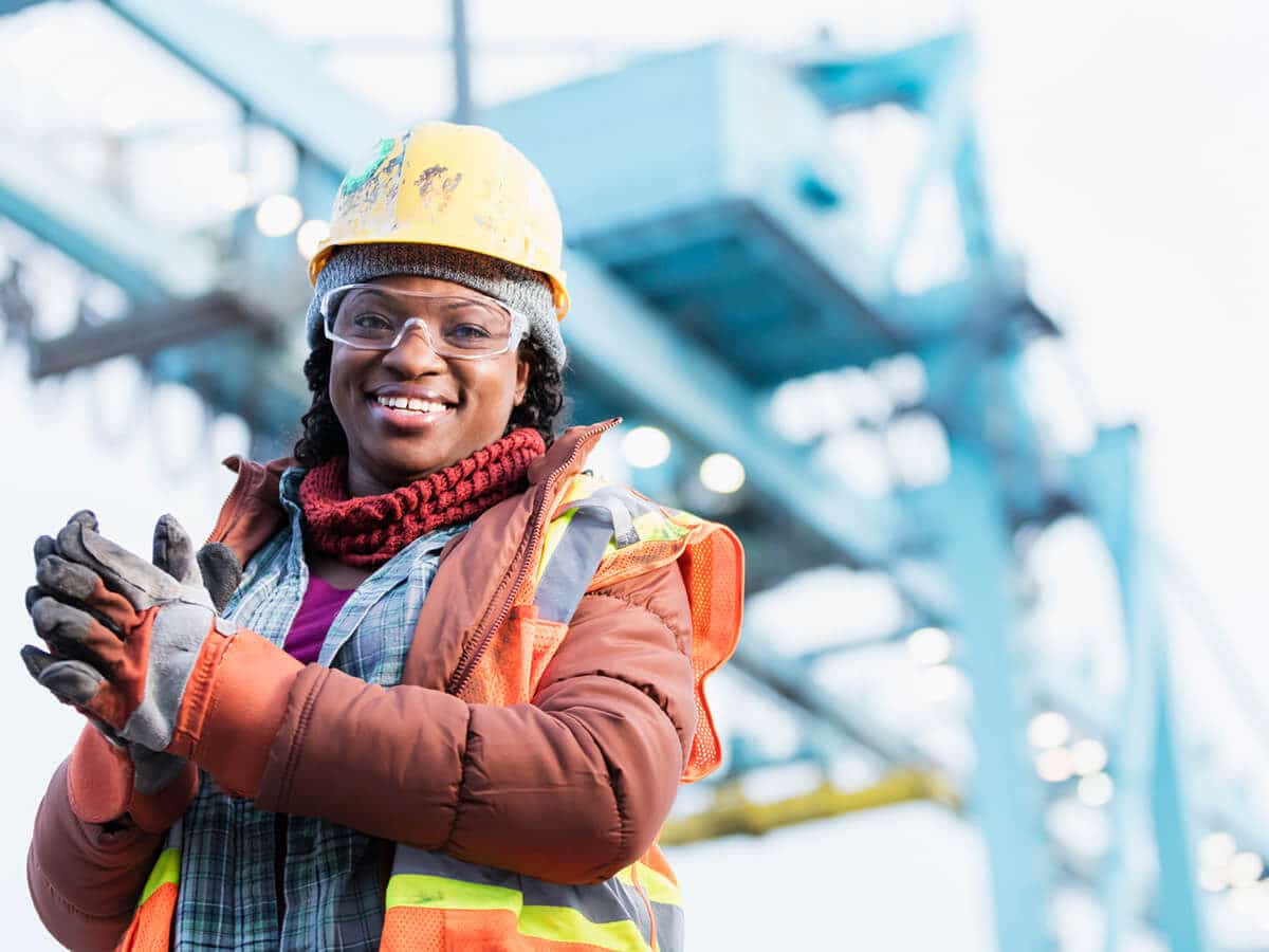 Engineer wearing hard hat