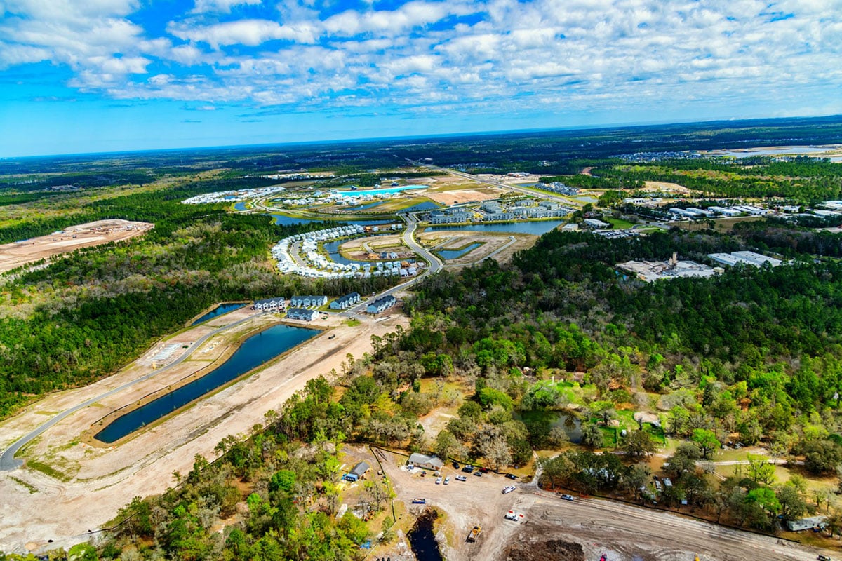 Aerial view of Jacksonville development