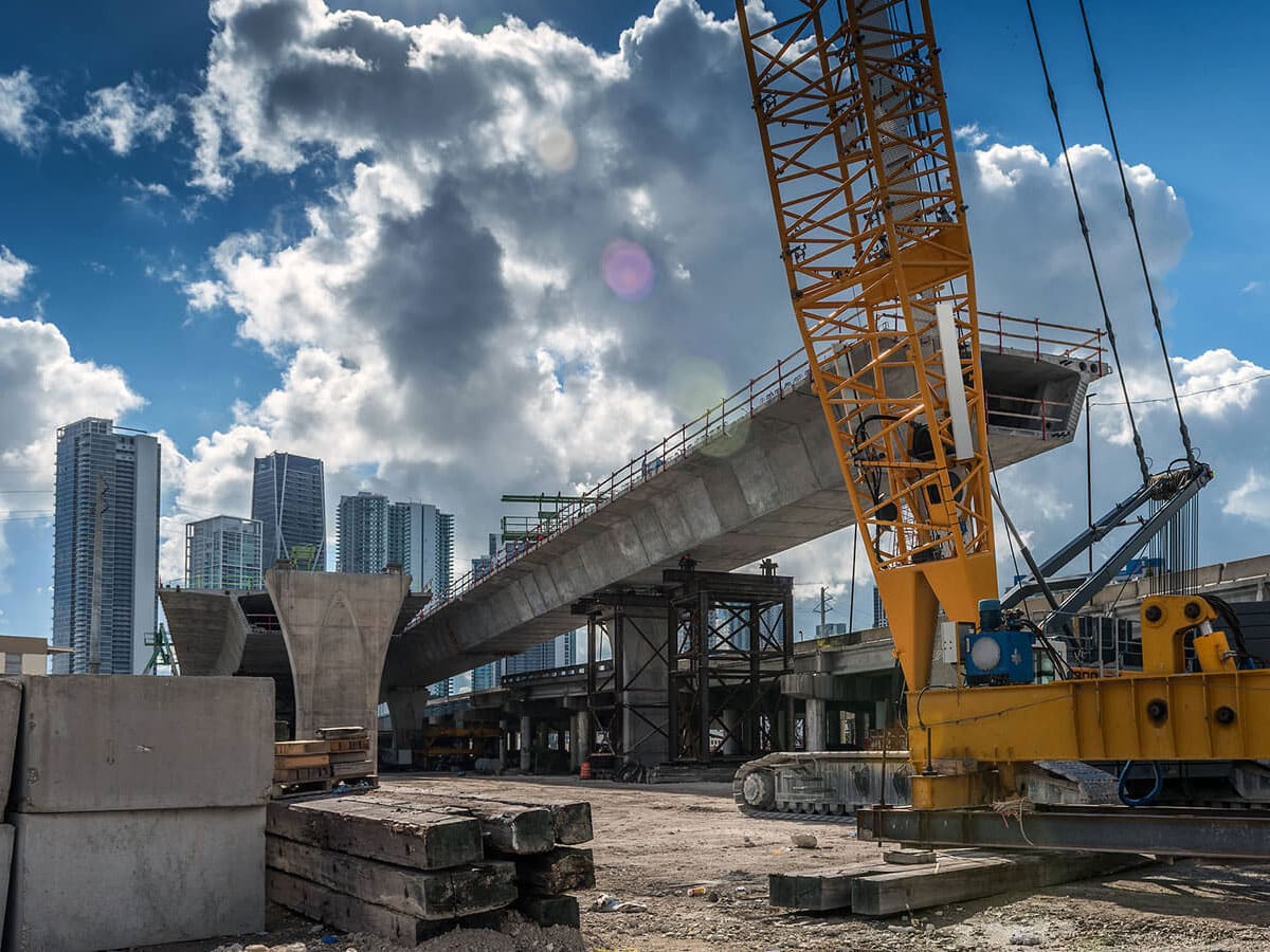 Overpass construction site