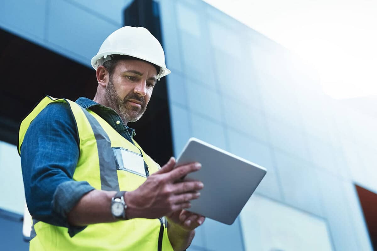 Employee using ipad
