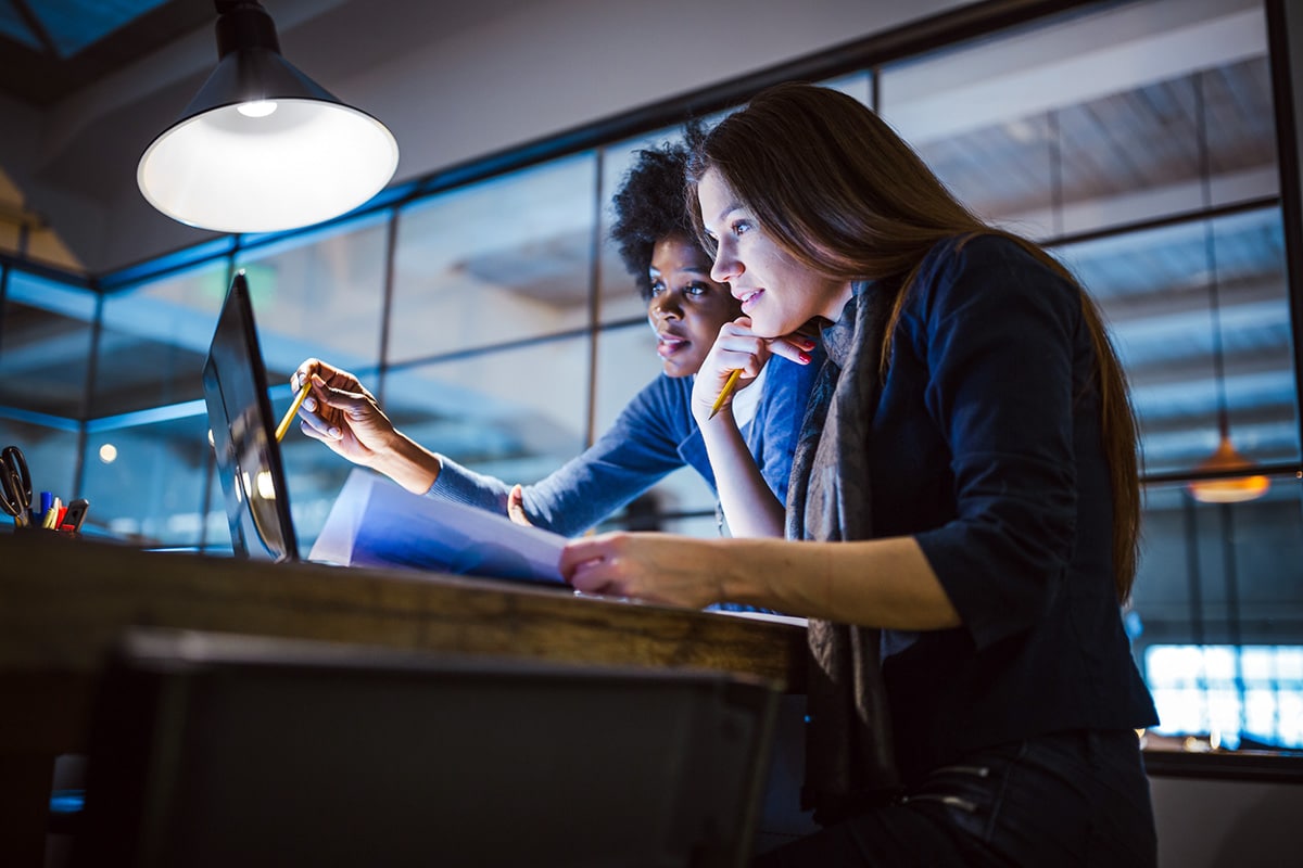 Women On Office Computer